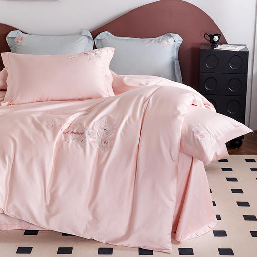 【多样屋专柜】多样屋花汐/粉-贡缎全棉四件套新款床上用品床单被套 商品图6