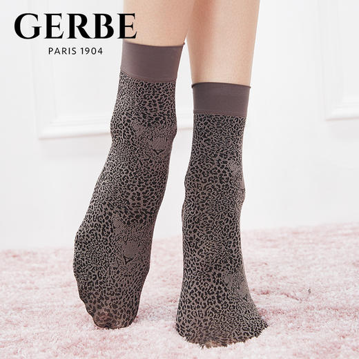 Gerbe格伯 法国进口女士短袜 豹纹图案女丝袜GQSAF 97d 商品图0