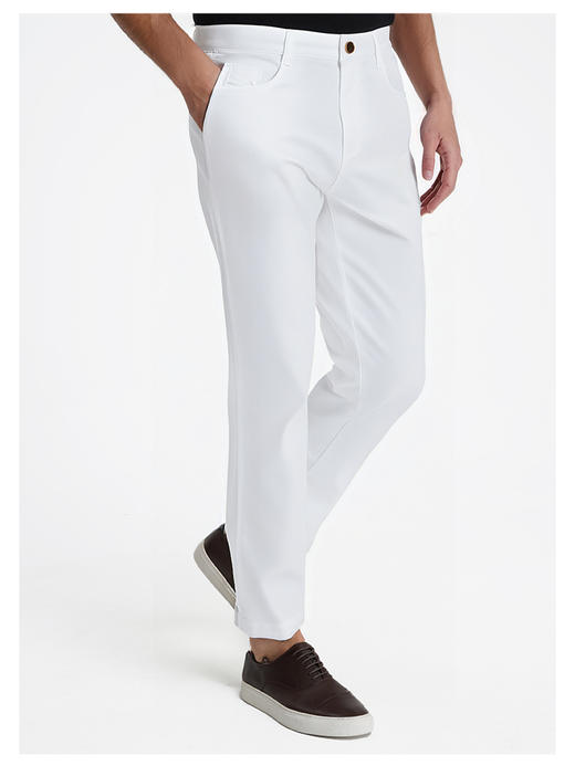 callisto白色莱赛尔棉混纺直筒牛仔裤 商品图4