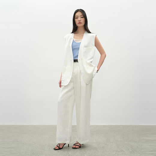 NEELLY纳俪商场同款夏新款经典时尚白色直筒牛仔裤女休闲通勤长裤N25042H01053 商品图2