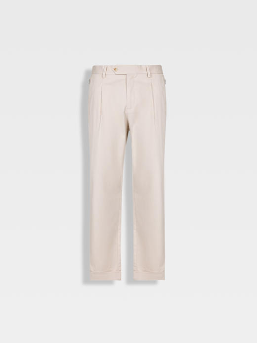 callisto松弛系列卡其棉混纺休闲裤 商品图0