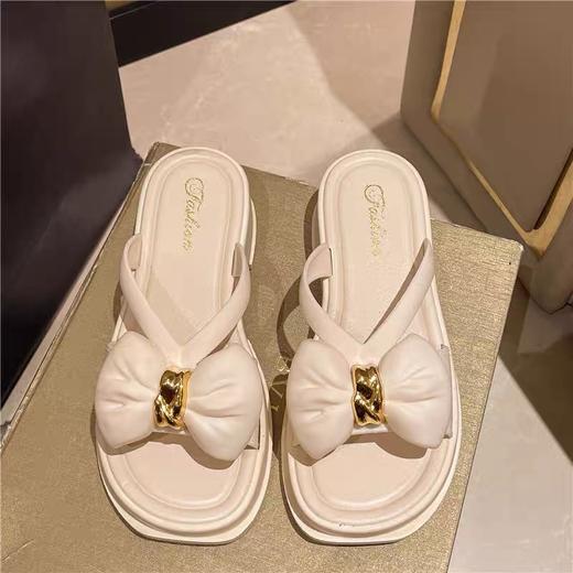 【夏季新款❗️超仙蝴蝶结凉拖鞋】柔软又有质感，亲肤透气，久穿不累！网红女外穿厚底防滑软底百搭时装拖鞋 商品图4