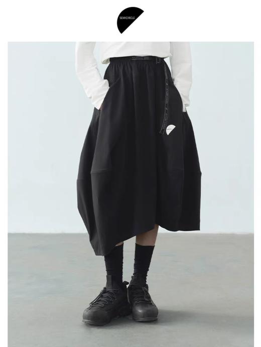 半圆/15639026/黑色花苞裙 商品图1