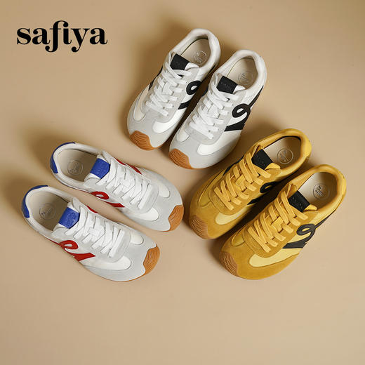 Safiya/索菲娅2025复古丑萌大头透气时尚轻便休闲薄底阿甘鞋SFD3112408 商品图6