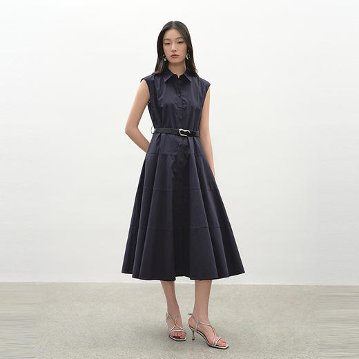 NEELLY纳俪商场同款夏季新款简约舒适无袖连衣裙女时尚通勤长裙N25042Y01059 商品图2