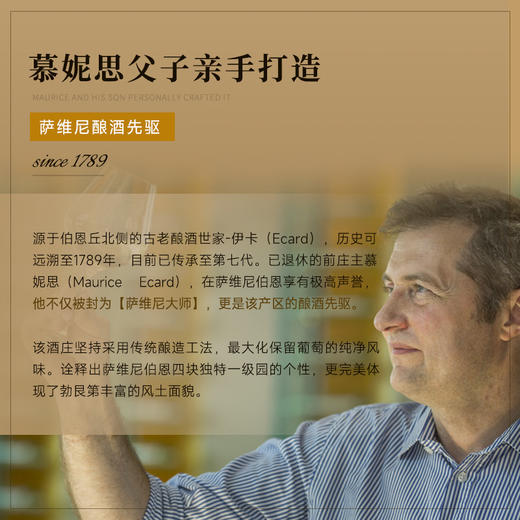 【萨维尼一级园】慕妮思勃艮第一级园干红 荣获四大金奖  24月全新橡木桶陈酿 65年藤木酿造 法国进口 14%vol 商品图3