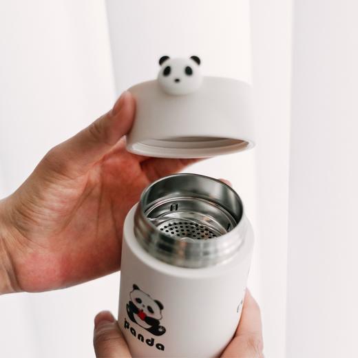 【平安喜乐熊猫杯】316不锈钢茶水分离保温杯 420ml容量 商品图3