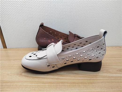 豪行夏季新款23292611真皮休闲低跟复古女鞋凉鞋皮鞋 商品图4