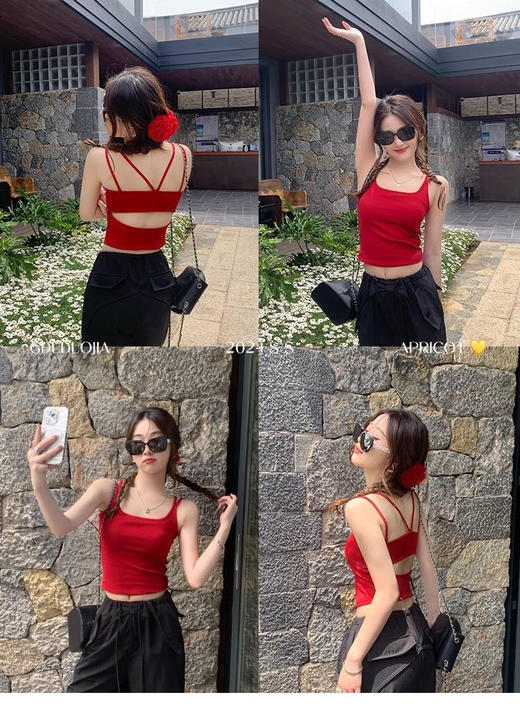 【夏季双肩带内搭外穿美背吊带背心】一件吊带，解锁百变魅力!轻盈一夏，自在随行!0束缚的柔软触感，乡透气亲肤面料，仿佛第二层肌肤，高温天也能清凉呼吸~ 商品图4