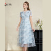 司歌刺绣碎花短袖收腰连衣裙中长裙A911064X 商品缩略图4