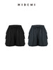 HIDEMI 口袋宽松显瘦松紧带短裤 雾霾蓝/黑色 商品缩略图0