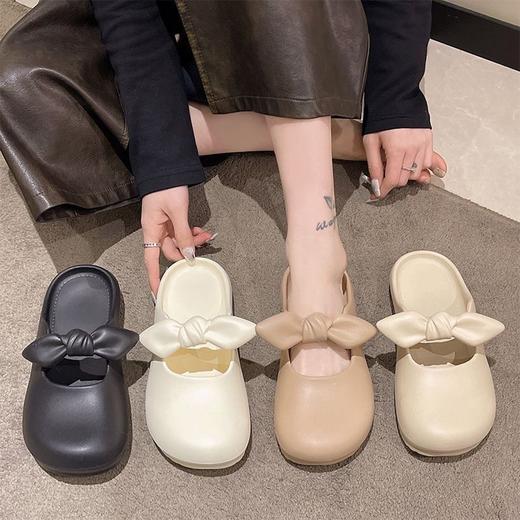【甜美百搭❗️超美蝴蝶结拖鞋】脚感舒适，柔软轻盈，仙女风显气质！夏季时尚女简约玛丽珍包头一字凉鞋 商品图1