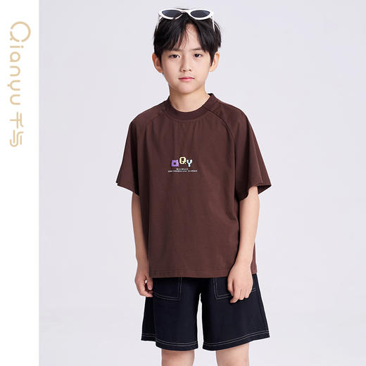 笛莎千与2025夏新款男童潮酷印花男童短袖T恤 商品图1