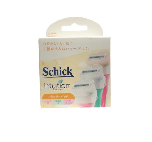 日本 Schick舒芙女士手动刮毛刀替换刀头敏感肌用/保湿型-3刀头入 商品图2