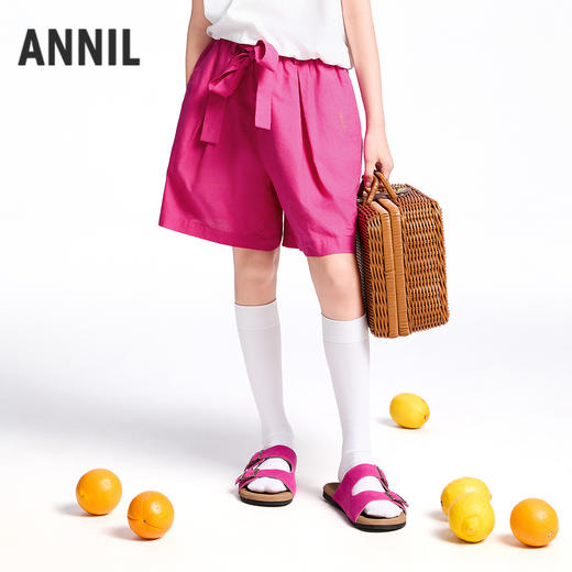 【实体店同款】女童全腰梭织中裤夏季新款安奈儿童装AG526684 商品图0