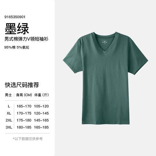 I'd爱帝夏季薄款男式棉弹力V领短袖T恤衫 商品图5