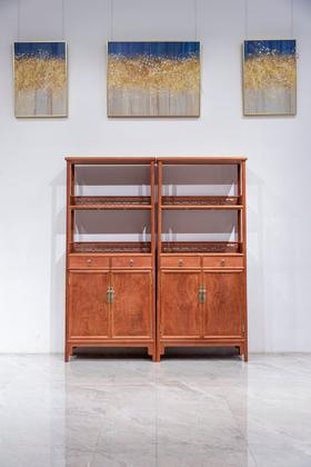 红桥红  家具严选  缅甸花梨（大果紫檀）【183双层书柜】