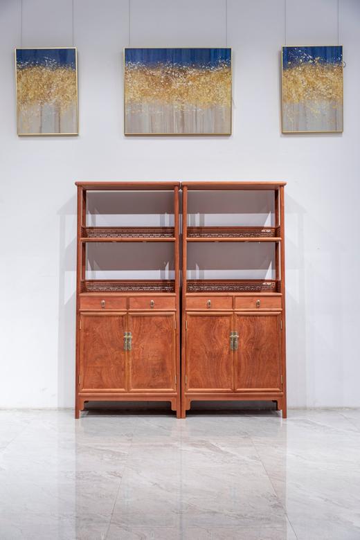 红桥红  家具严选  缅甸花梨（大果紫檀）【183双层书柜】 商品图0