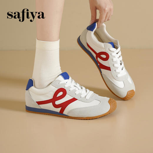 Safiya/索菲娅2025复古丑萌大头透气时尚轻便休闲薄底阿甘鞋SFD3112408 商品图1