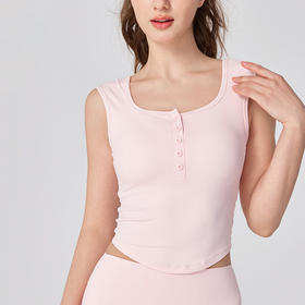 跃牌【海听系列】NULS新款方领带胸垫运动背心吊带纽扣设计感显瘦瑜伽服上衣XC67