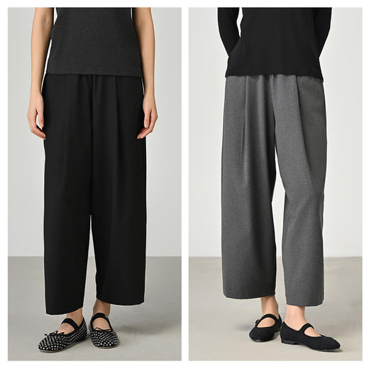 2025春夏新款女裤直筒垂感醋酸天丝TR高级质感慵懒八分休闲裤！ 商品图1