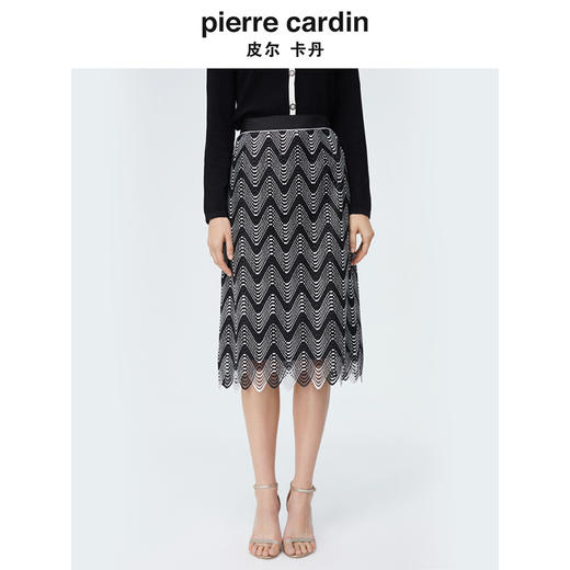 皮尔卡丹女装新款时尚都市职业流苏半身裙P4212S4014B3 商品图0