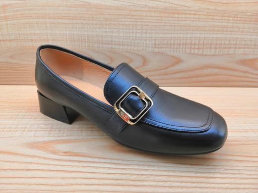 豪行时尚女鞋22305312真皮中跟方头休闲职业单鞋 商品图0