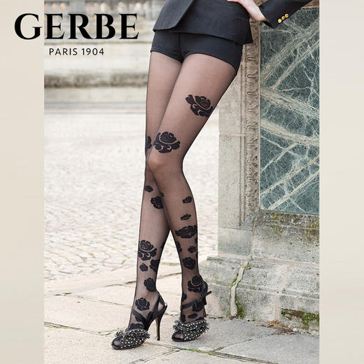 Gerbe格伯 100%法国原装进口女士连裤袜 时尚欧美花朵女丝袜YCOHL 商品图0