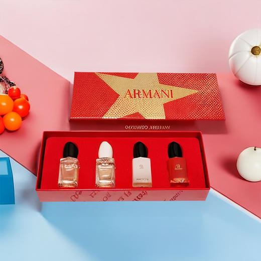 2月12日停发！【小来】限时送随机护手霜+小镜子🎉ARMANI阿玛尼香水套装 红色挚爱浓香真情流露女士红瓶Q香7ml*4 礼盒 商品图9