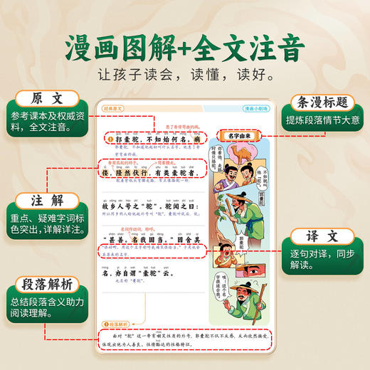 【斗半匠】古文观止 青少年版漫画版全五册 全文注音 商品图8