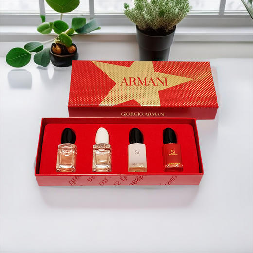 2月12日停发！【小来】限时送随机护手霜+小镜子🎉ARMANI阿玛尼香水套装 红色挚爱浓香真情流露女士红瓶Q香7ml*4 礼盒 商品图8