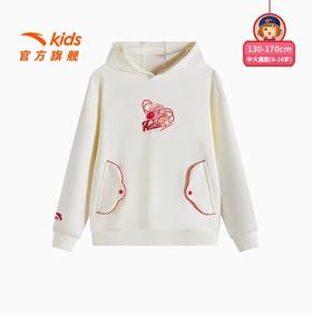 安踏儿童新年龙服 |儿童新年衣服女童连帽卫衣红色2025春季新款362518710
