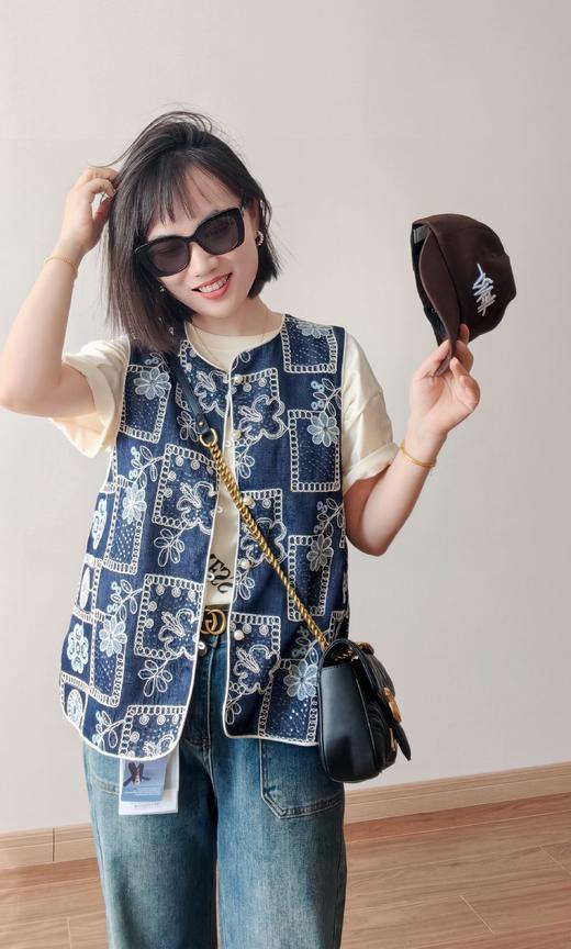 天丝牛仔刺绣马甲 商品图10