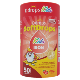 Ddrops滴卓思儿童无糖型补铁软糖50粒/罐