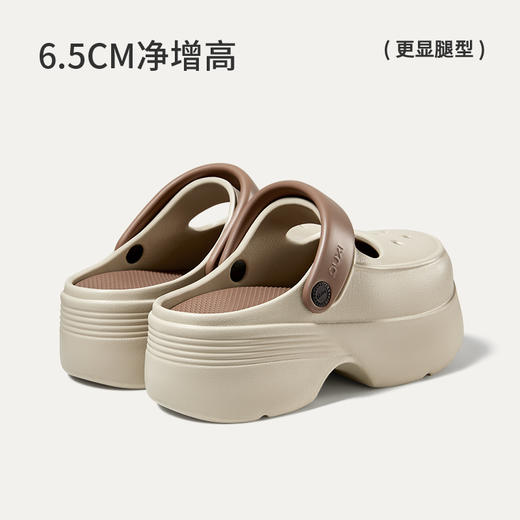 朴西叠叠乐洞洞鞋女款夏季厚底增高透气不臭脚包头拖鞋外穿沙滩鞋 商品图3