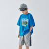 蓝汽水25年夏季新款男童纯色字母印花T恤抗菌凉感亲子款短袖 商品缩略图1