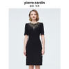 皮尔卡丹女装夏季时尚轻奢收腰礼服小黑裙P4222D4102B0 商品缩略图0