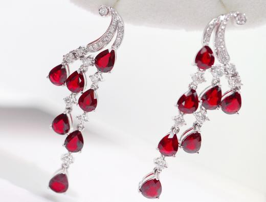 5.2ct刻面红宝石耳坠 商品图2