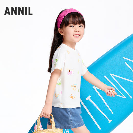 【实体店同款】女童圆领短袖针织衫夏季新款安奈儿童装XG521693 商品图1