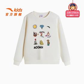 安踏儿童女大童针织套头衫2025春季新款女孩萌趣印花卫衣春装上衣362518716