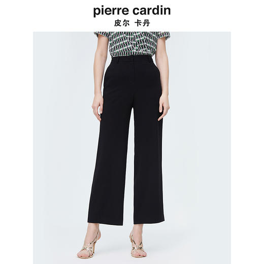 皮尔卡丹女装夏季新款简约干练通勤直筒西裤P4238T4037B0 商品图0