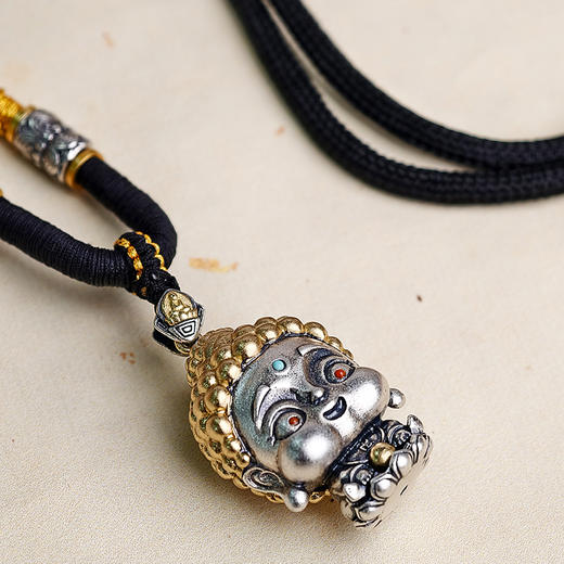 易祈吉祥十二生肖守护神银吊坠工艺八大守护神925银男女款手工编织绳吊坠 商品图5