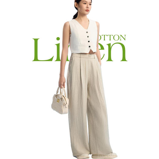 DANMO麻小姐系列棉麻裤 | 宽松有型 柔软透气 高腰收腹 舒适不勒 商品图1