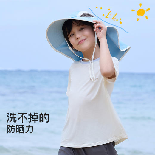 likeuu防晒帽男女童超大帽檐圆边柔软防晒遮阳帽紫外线ZY 商品图1