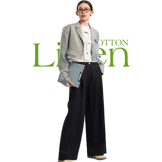 DANMO麻小姐系列棉麻裤 | 宽松有型 柔软透气 高腰收腹 舒适不勒 商品图3