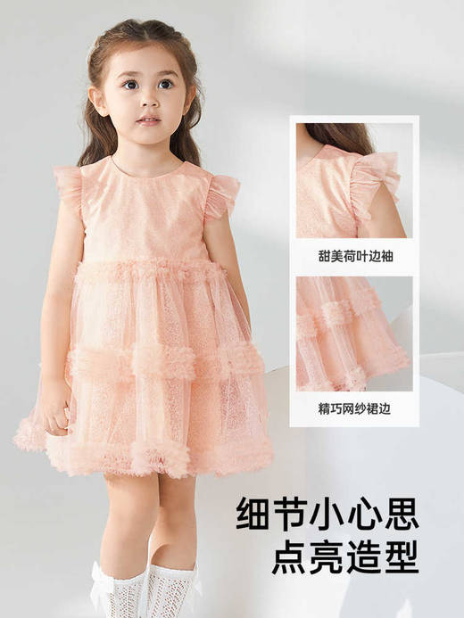 英氏女童连衣裙夏季薄短袖可爱公主裙2025新款蓬蓬裙YRLCJ2R034A 商品图3