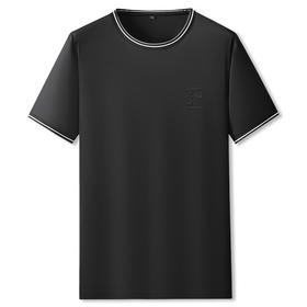 【冰丝】【DPF】大依优型大码短袖T恤圆领半袖冰丝弹力加肥加大上衣胖子时尚潮流男士