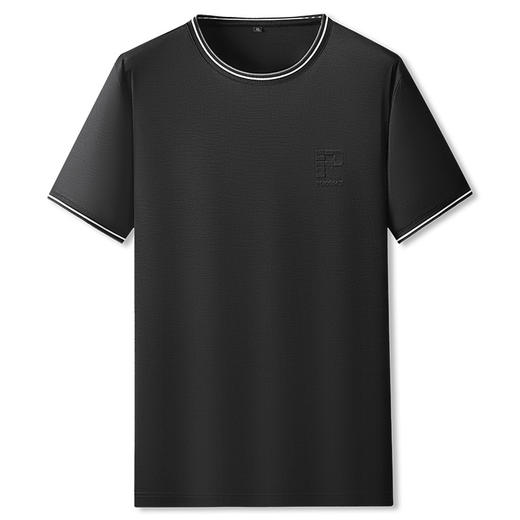 【冰丝】【DPF】大依优型大码短袖T恤圆领半袖冰丝弹力加肥加大上衣胖子时尚潮流男士 商品图0