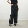 NEELLY纳俪商场同款夏季新款撞色麻感阔腿牛仔裤女设计感亮色长裤N25042H01054 商品缩略图2