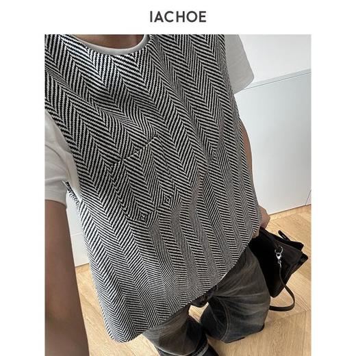 棉仓3621599001-IACHOE【马赛克】人字纹马甲 商品图3